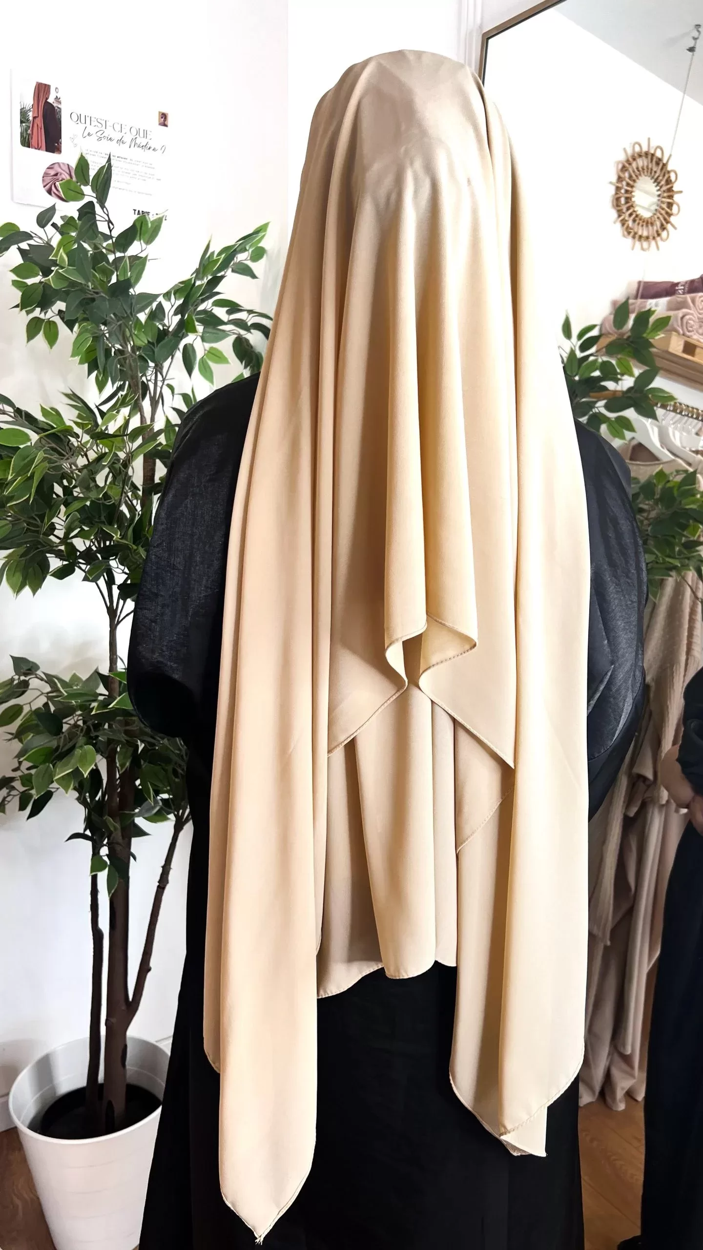 35E0A78E-60D7-4825-A273-ECCE6727CBC1 Hijab Mousseline Beige – Image 1