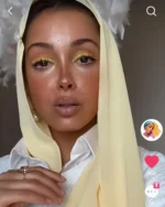 Hijab Mousseline Jaune pastel – Image 3