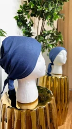 Visuel Bonnet Satiné bleu