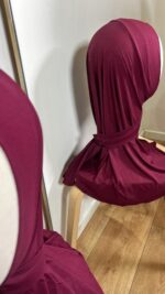 Hijab cagoule bamboo bordeaux – Image 2