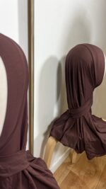 Hijab cagoule bamboo marron – Image 2