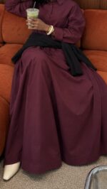 JUPE POP COTON PRUNE