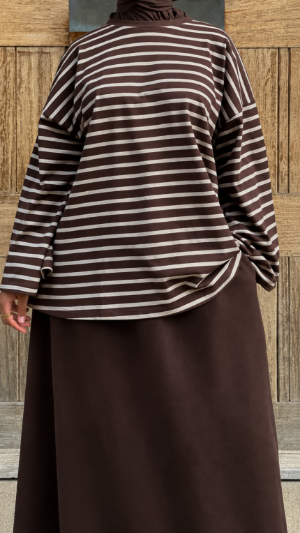 T-SHIRT MARIN MARRON