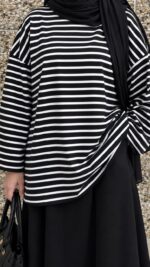 T-SHIRT MARIN NOIR & BLANC