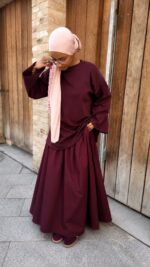 JUPE POP COTON CERISE – Image 2