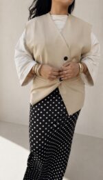 BLAZER SANS MANCHES BEIGE