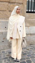 BLAZER SANS MANCHES CREAM – Image 2