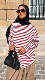 T-SHIRT MARIN CERISE