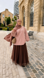 JUPE PIPA TULLE MARRON