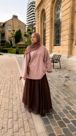 JUPE PIPA TULLE MARRON – Image 2