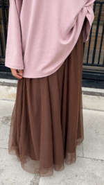 JUPE PIPA TULLE MARRON