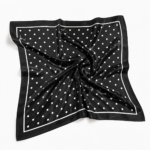 Carré de soie imprimé à pois – Noir
