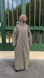IMPERMÉABLE À CAPUCHE KAKI TAUPE