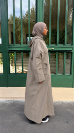 IMPERMÉABLE À CAPUCHE KAKI TAUPE – Image 3