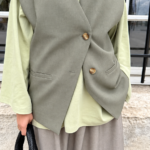 BLAZER SANS MANCHES VERT