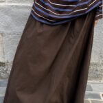 JUPE POP COTON MARRON
