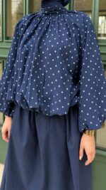 BLOUSE DOTTIE BLEU MARINE
