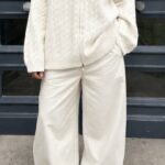 PULL MAILLE ZIP BLANC ÉCRU