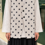 BLAZER SANS MANCHES POIS TAUPE