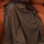 JUPE POP COTON MARRON