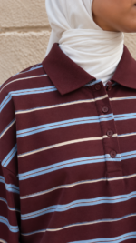 LE POLO À RAYURES BORDEAUX