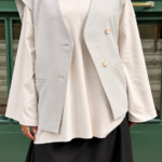BLAZER SANS MANCHES GREIGE