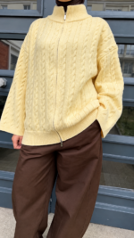 PULL MAILLE ZIP BEURRE