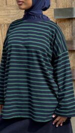 T-SHIRT MARIN BLEU & VERT