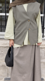 BLAZER SANS MANCHES VERT – Image 2