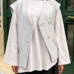 BLAZER SANS MANCHES GREIGE