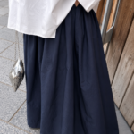 JUPE POP COTON BLEU MARINE