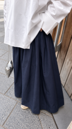 JUPE POP COTON BLEU MARINE